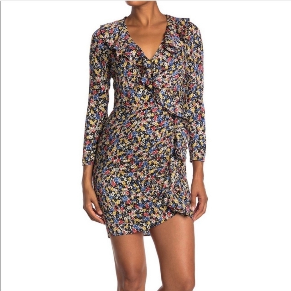 Veronica Beard Minna Floral Silk Ruffle dress size 4